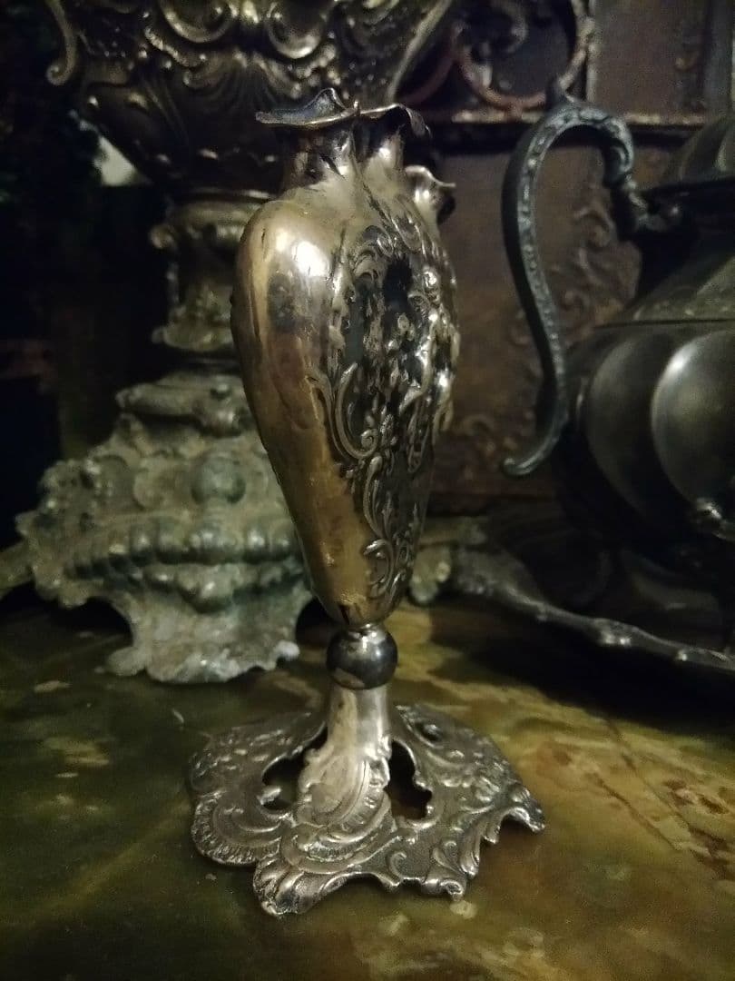ロココ アンティーク シルバー アール・ヌーヴォー 花瓶 一輪挿し
