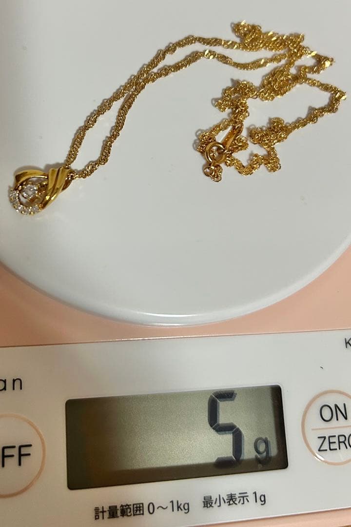 ひろ K18 18金 ダイヤ ネックレス プラチナ Pt 本真珠指輪