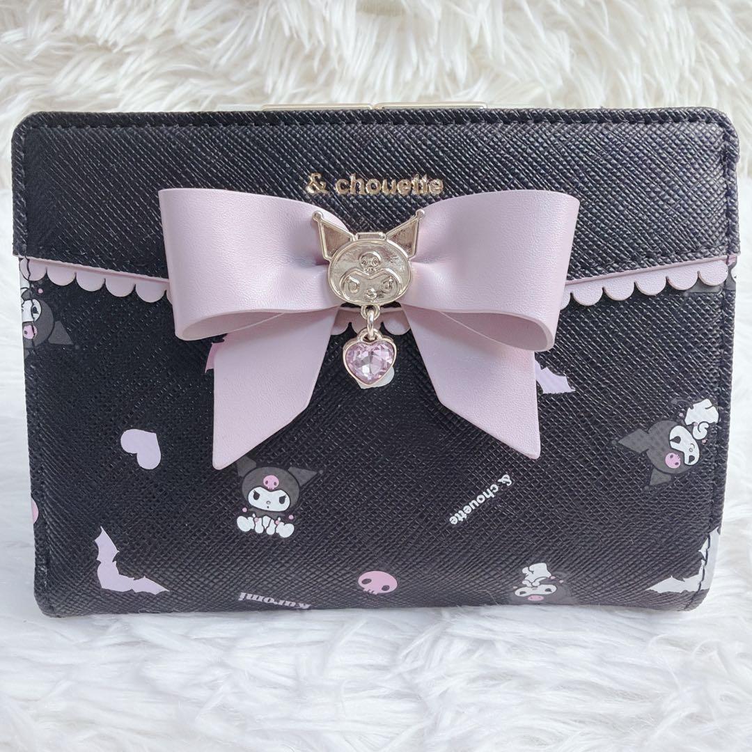 完売 &chouette サンリオ クロミ リボン付き 二つ折り 財布