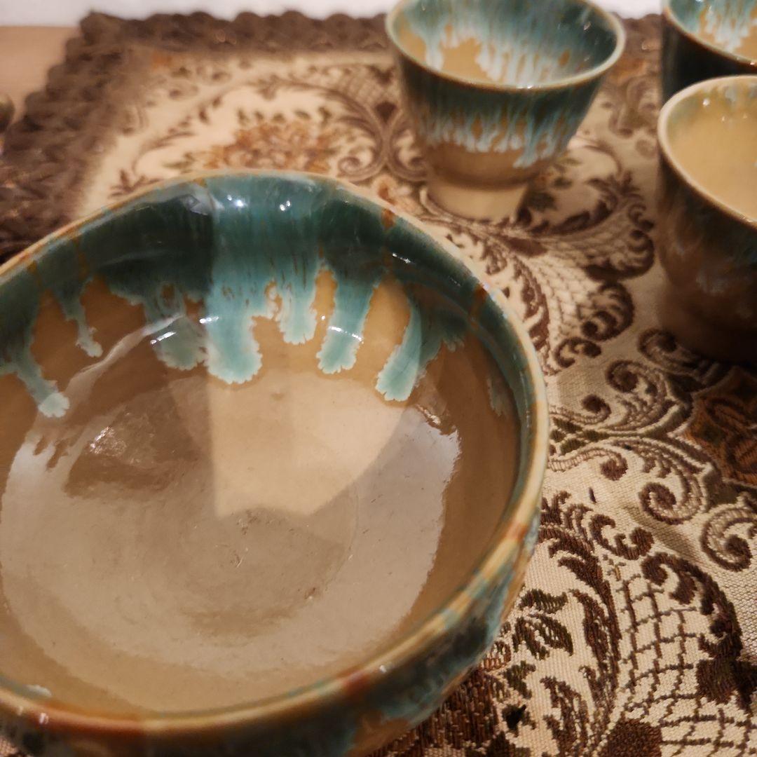 煎茶道具　急須　湯冷　湯呑み５個　おまけ２個