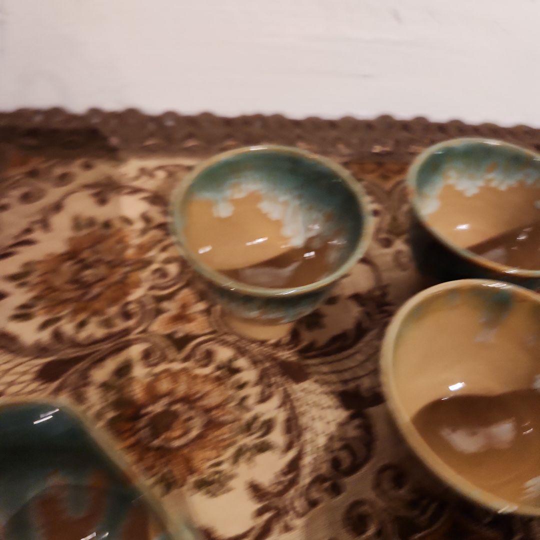 煎茶道具　急須　湯冷　湯呑み５個　おまけ２個