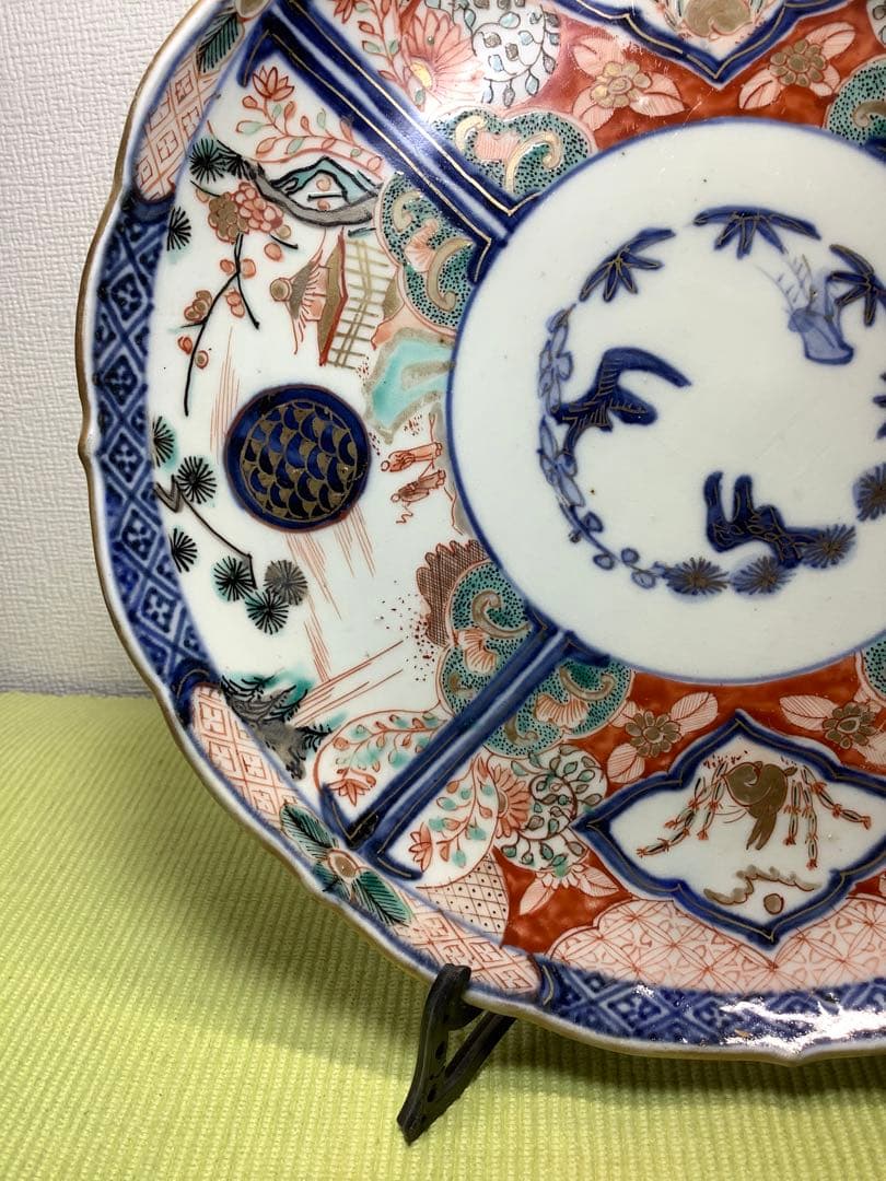 古伊万里　金蘭手　富貴長春　中皿