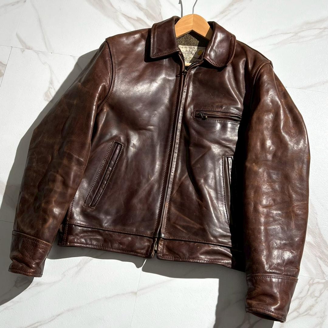 希少80s　エアロレザー　ハイウェイマン　馬革　ホースハイド　FQHH　茶色