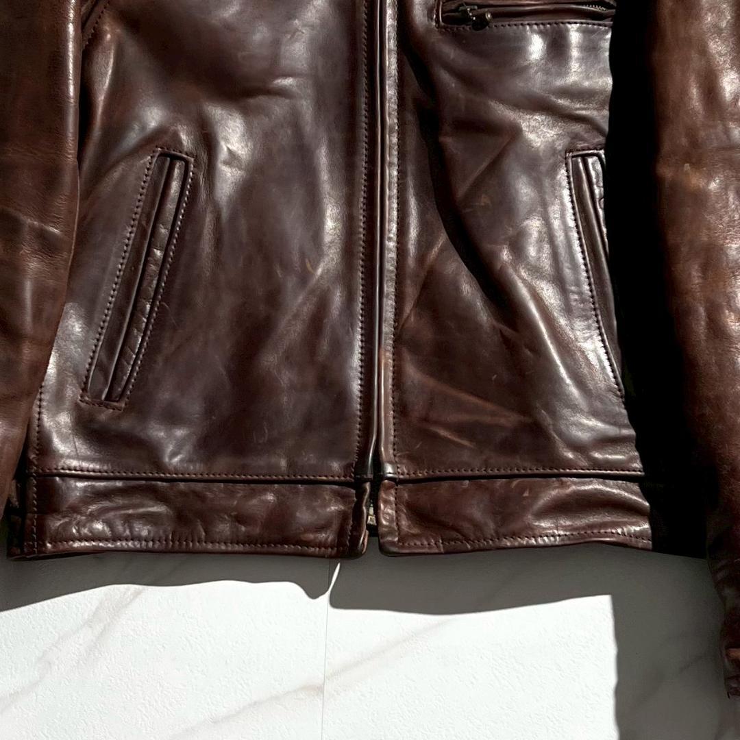 希少80s　エアロレザー　ハイウェイマン　馬革　ホースハイド　FQHH　茶色