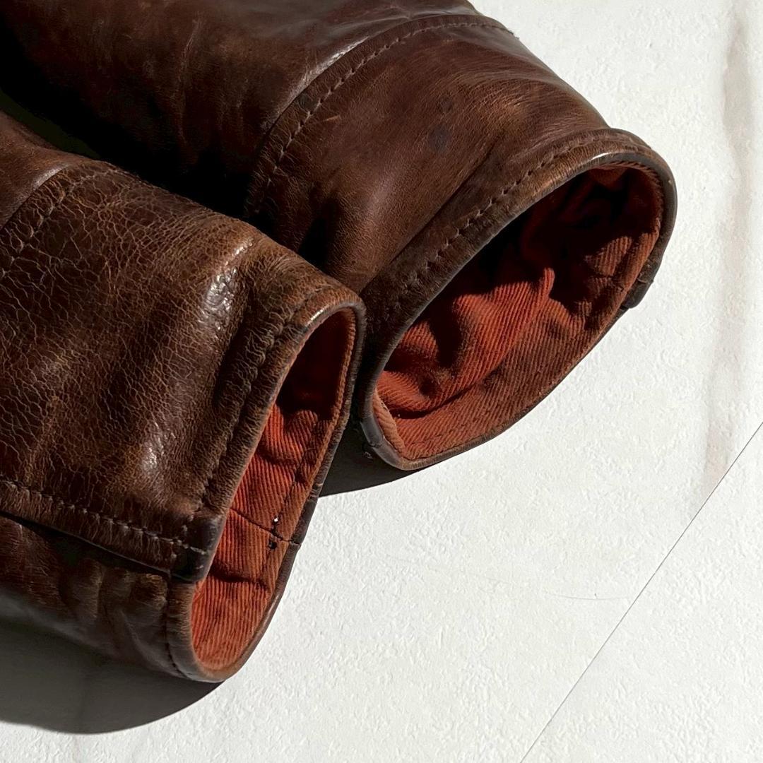 希少80s　エアロレザー　ハイウェイマン　馬革　ホースハイド　FQHH　茶色