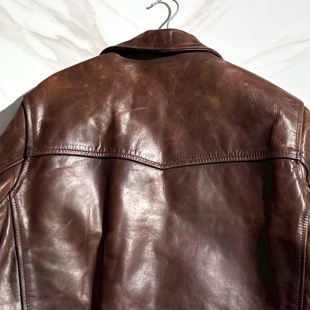 希少80s　エアロレザー　ハイウェイマン　馬革　ホースハイド　FQHH　茶色