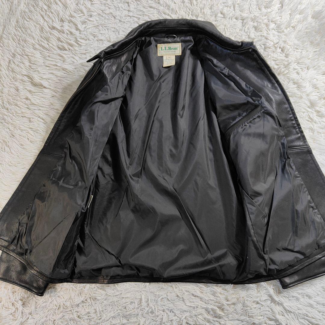 希少USA　80s エルエルビーン　レザージャケット　ブルゾン　山羊革　黒　M