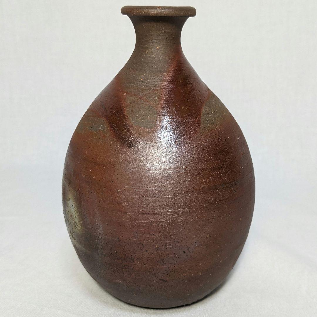 岡山県重要無形文化財 吉本正 備前焼 緋襷徳利 共箱 酒器 とっくり 食器 在銘