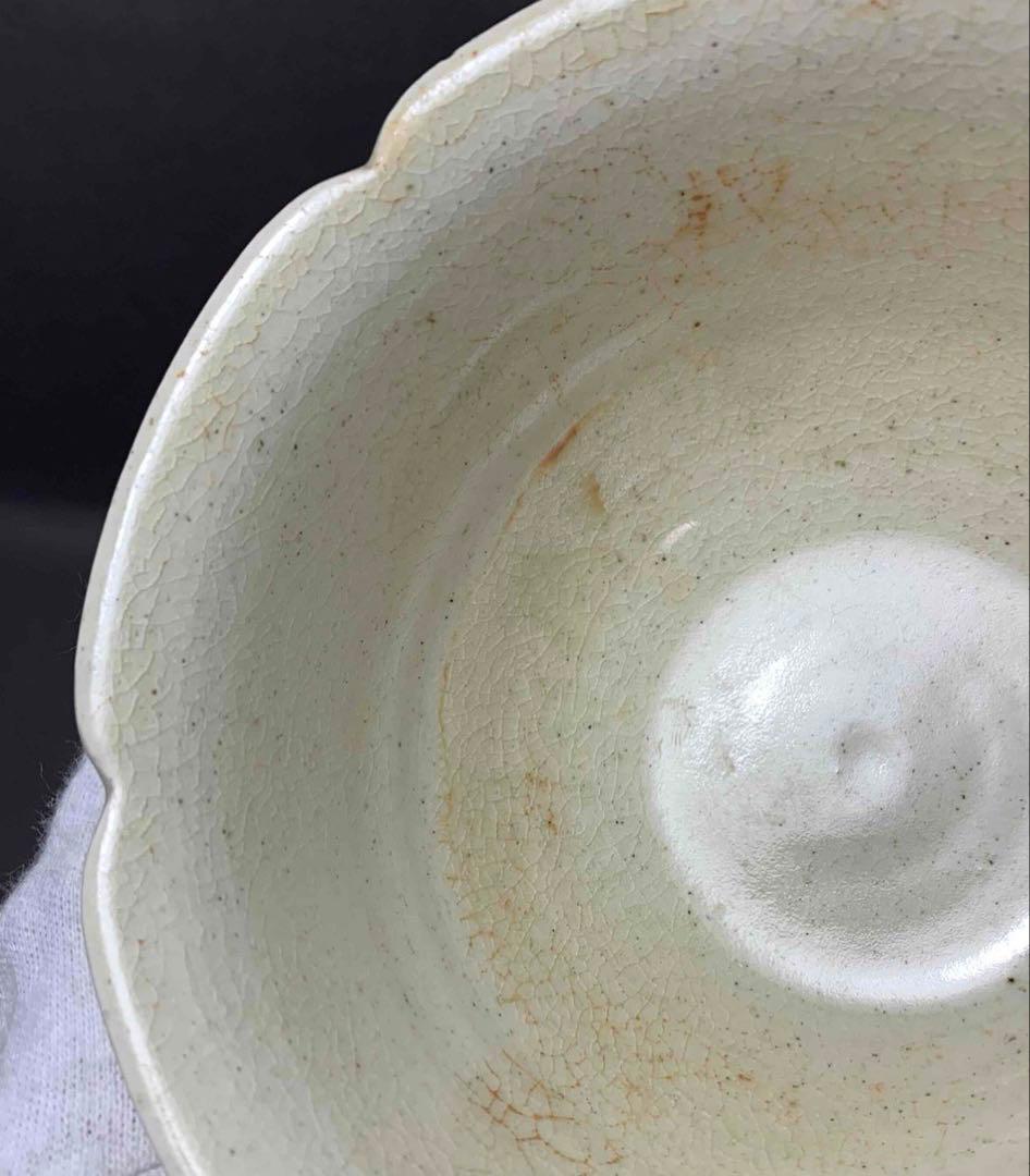 中国 無地輪花碗　f2250218