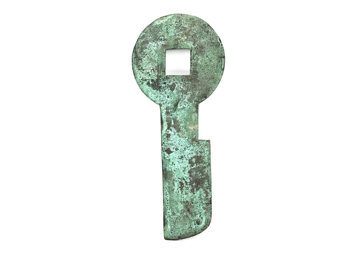 【 栔刀五百青銅象嵌 】　37ｃｍ　骨董古玩