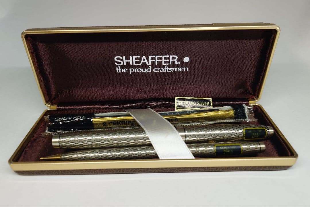 SHEAFFER 万年筆セット 14Kペン先 スタータリングシルバー シャーペン
