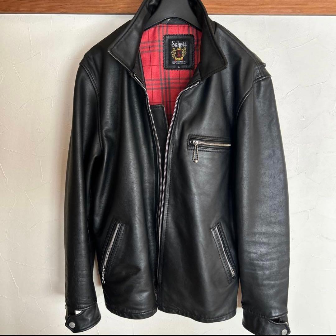Schott シングルライダースジャケット XL