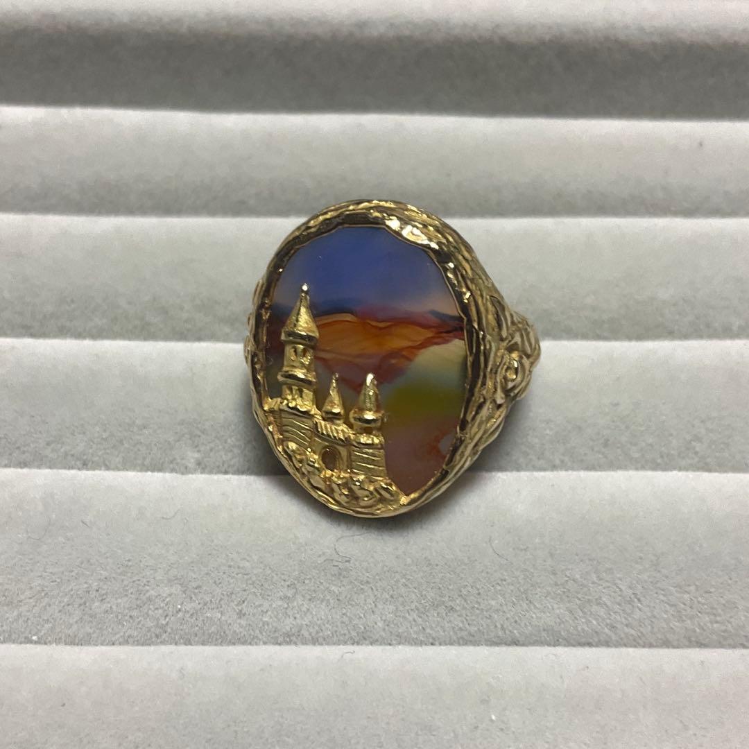 井口美一　ランドスケープアゲート　リング　ピクチャーアゲート　めのう瑪瑙　k18