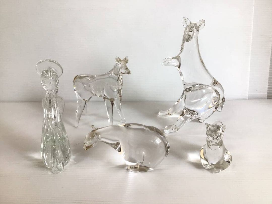 Y945 MultiGlass 5点 ガラス 置物 動物/天使 現状品