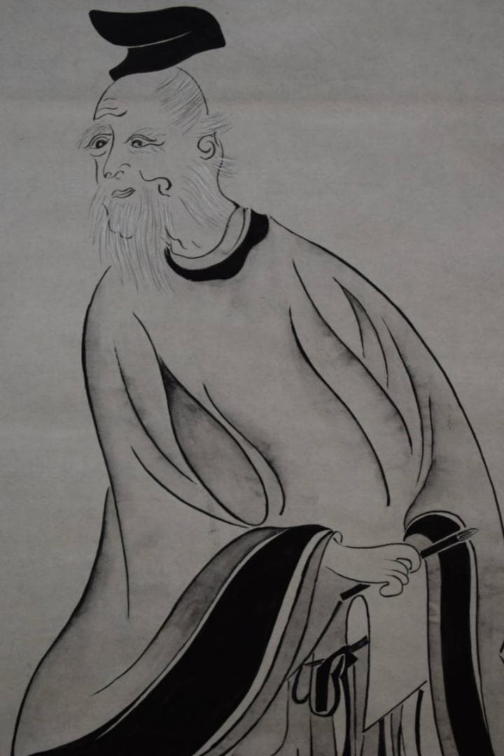 不詳/作者不詳/柿本人麻呂之図/布袋屋掛軸HG-174