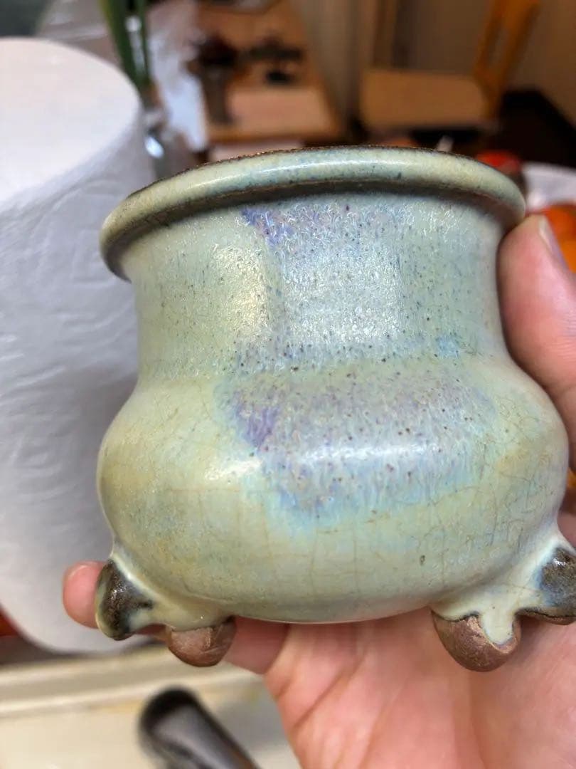 元時代　月白釉　鈞窯　香炉　中国　古美術　貴重