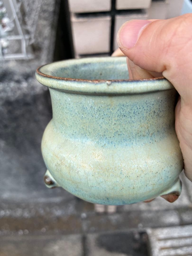 元時代　月白釉　鈞窯　香炉　中国　古美術　貴重