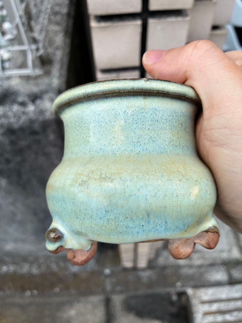 元時代　月白釉　鈞窯　香炉　中国　古美術　貴重