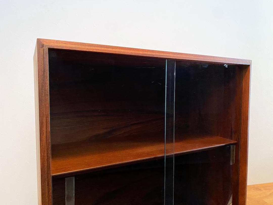 1960s ヴィンテージ チーク ガラスキャビネット 仕上済