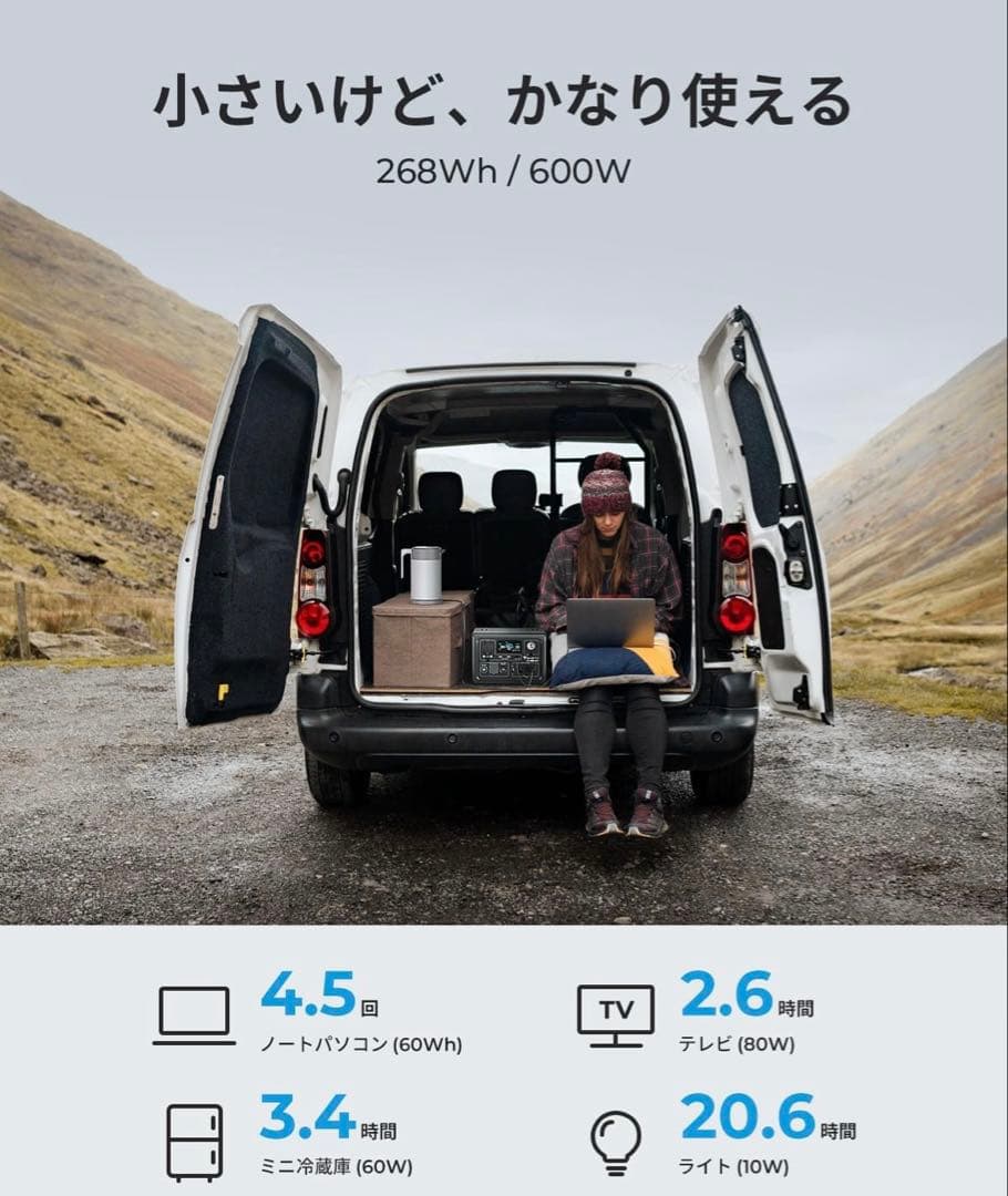 BLUETTI EB3A ポータブル電源 268Wh 600W