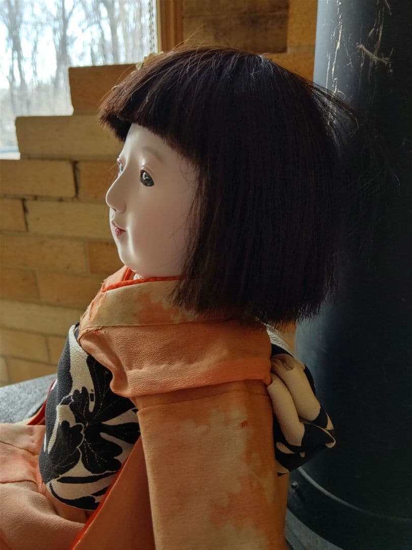 最終価格 大正期 修復済み 市松人形 在銘 約52㎝ 髪貼り替え 人毛 光龍斎系