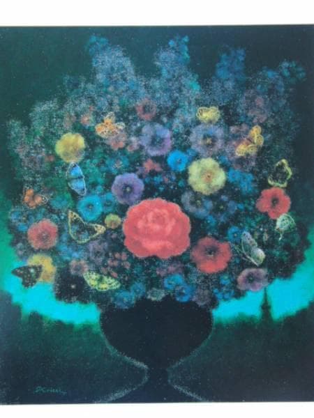 鷹山宇一、夜明けの花、希少画集画、状態良好、新品高級額装付