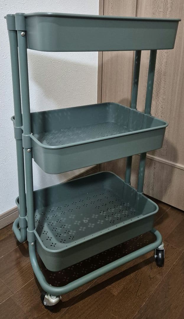 【引き取り限定】キャスター付き収納 移動式トロリーワゴン 2種 セット