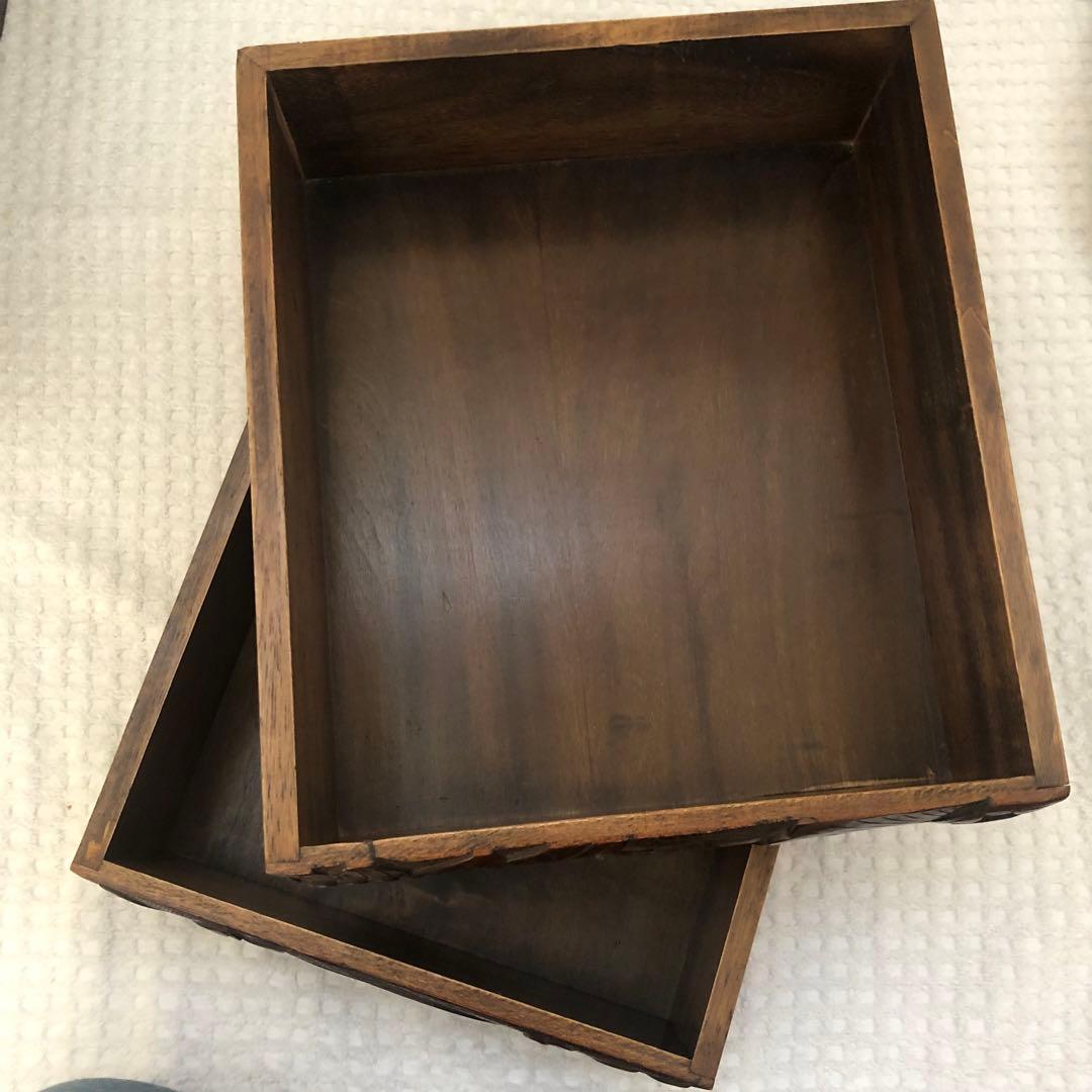 ￼日光彫 二段小引き出し