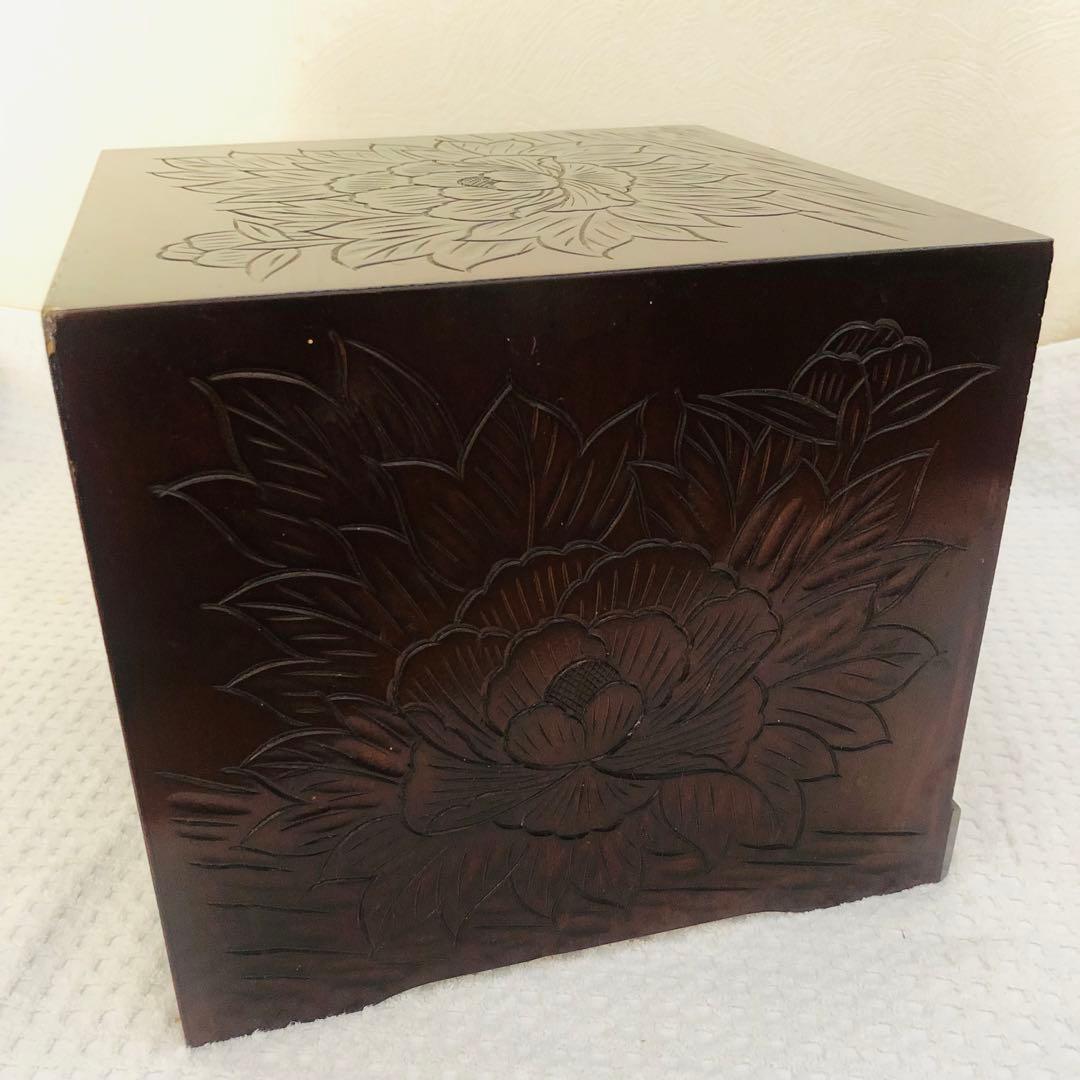 ￼日光彫 二段小引き出し