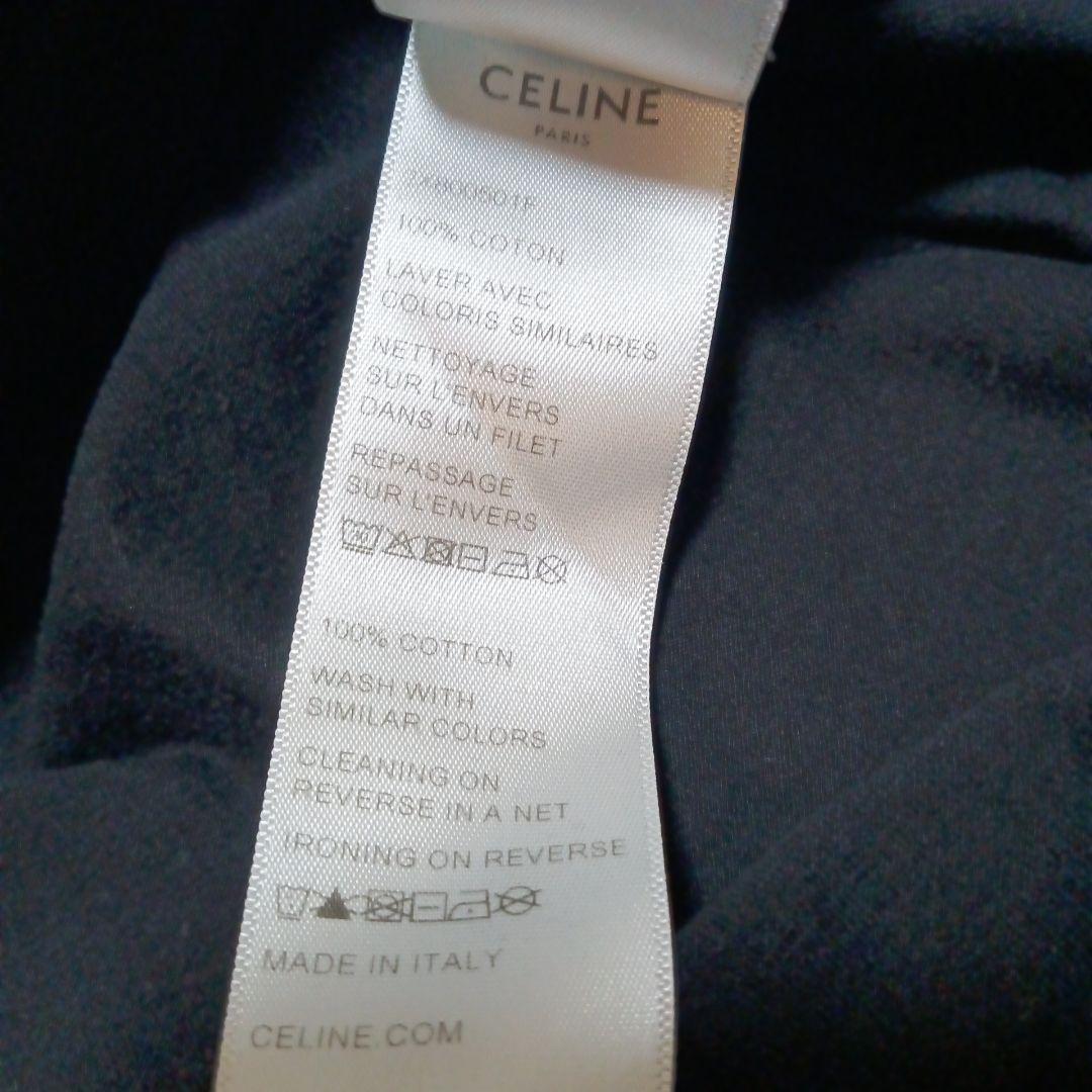 イタリア製 セリーヌ チェッカースタッズ ロゴ ルーズ 半袖 Tシャツ