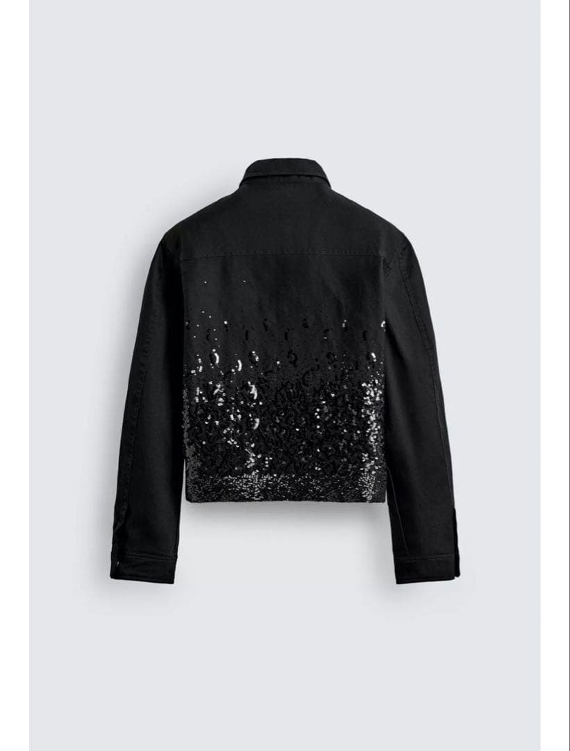 ZARA クロップドフィットスパンコールジャケット　ザラ