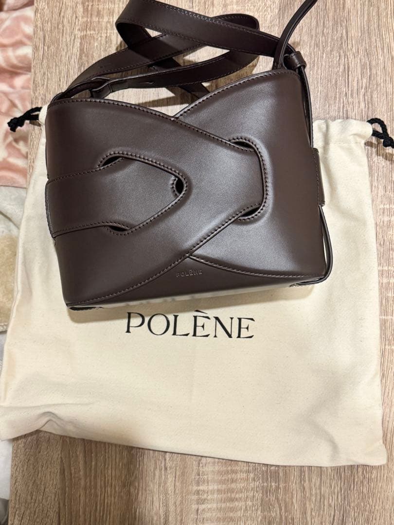 POLÈNE nodde ポレーヌ ブラウンショルダーバッグ 保存袋付き
