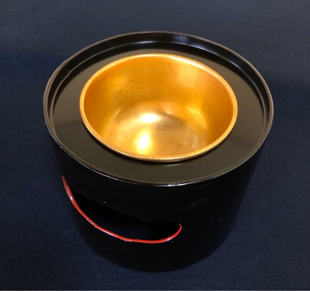 割引❗️《R》黒塗内金 盃洗4客組 木製漆器 木箱 時代　250723E6