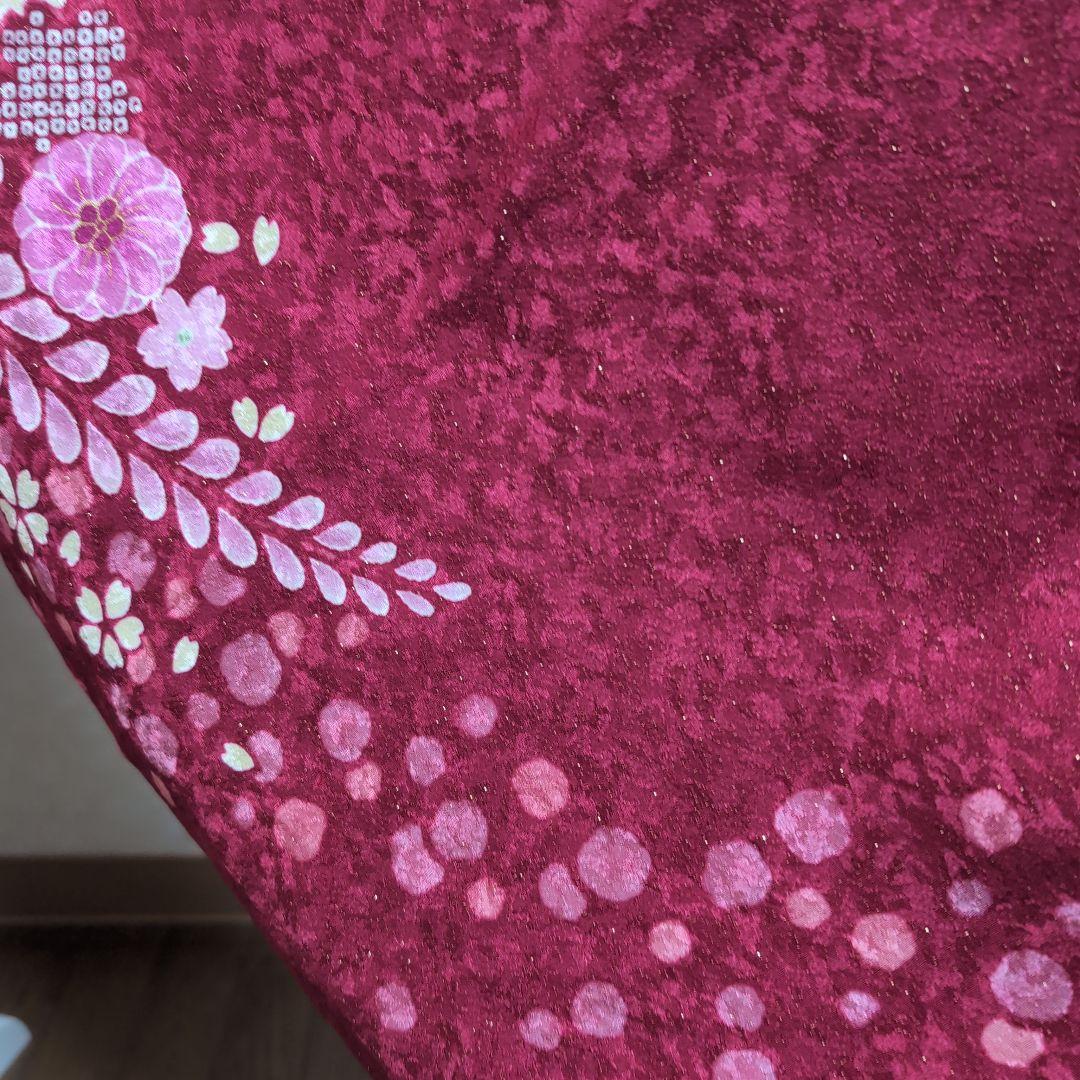 ★19日まで最終出品★美品成人式振り袖赤色 花柄 絹長襦袢付き