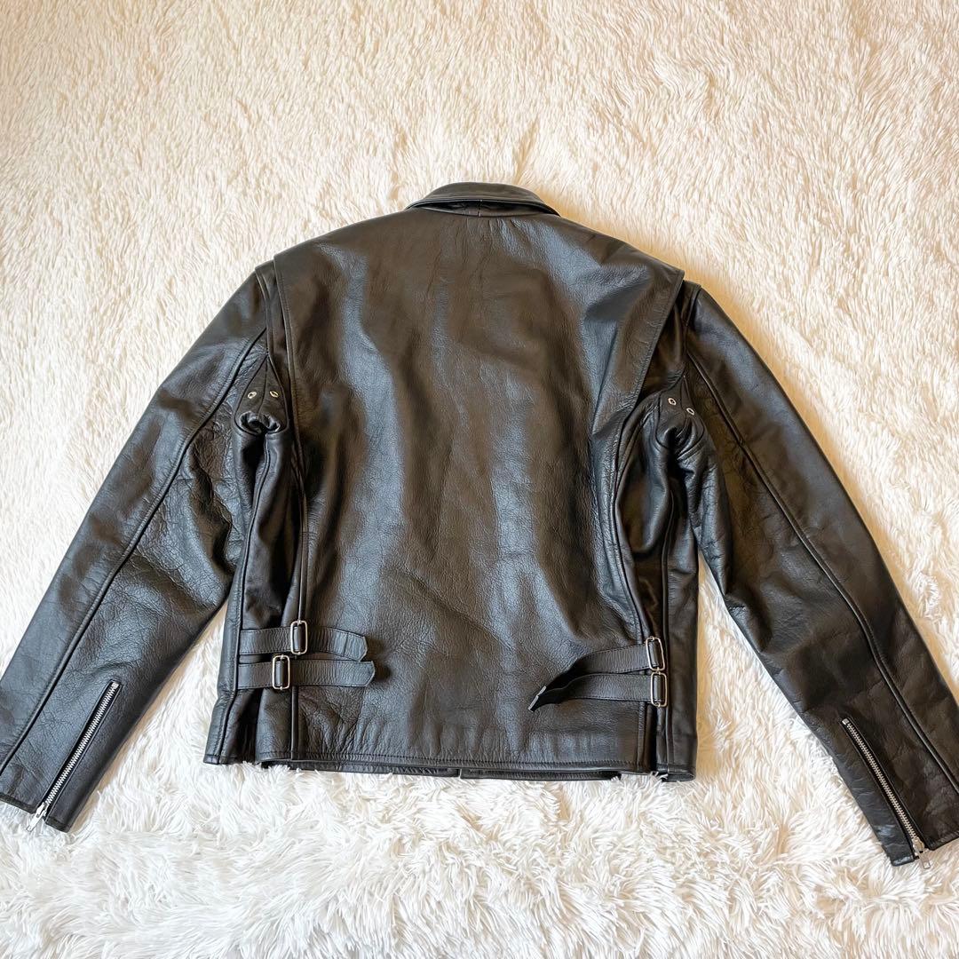良品★ホーンワークス シングル ライダース ジャケット 7L 大きい ブラック