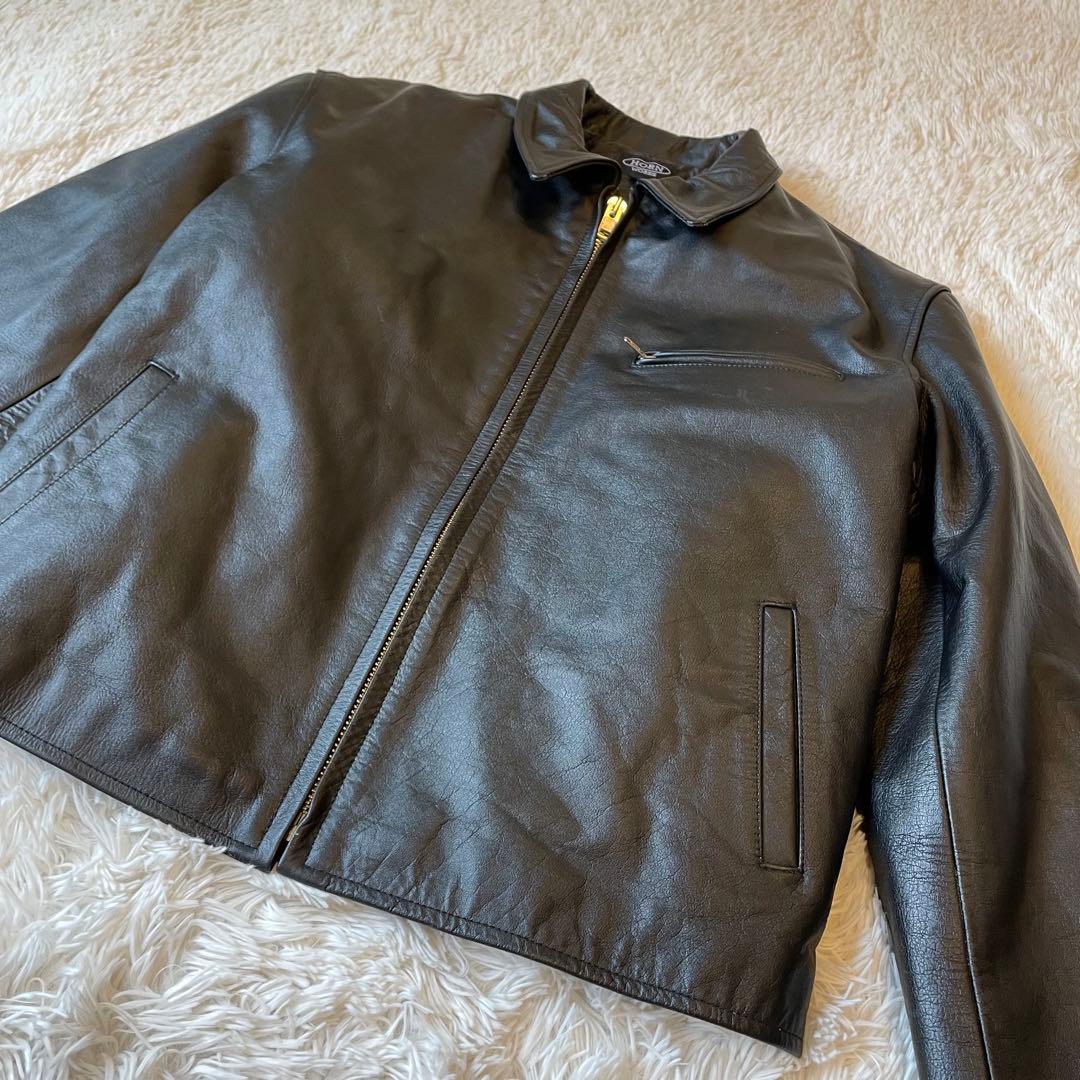 良品★ホーンワークス シングル ライダース ジャケット 7L 大きい ブラック