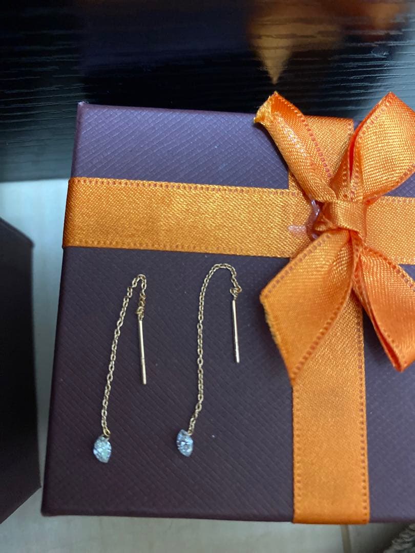 ROCCA チェーンピアス PGダイヤモンドK18 箱付き