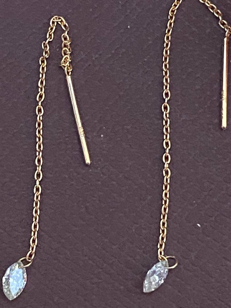 ROCCA チェーンピアス PGダイヤモンドK18 箱付き