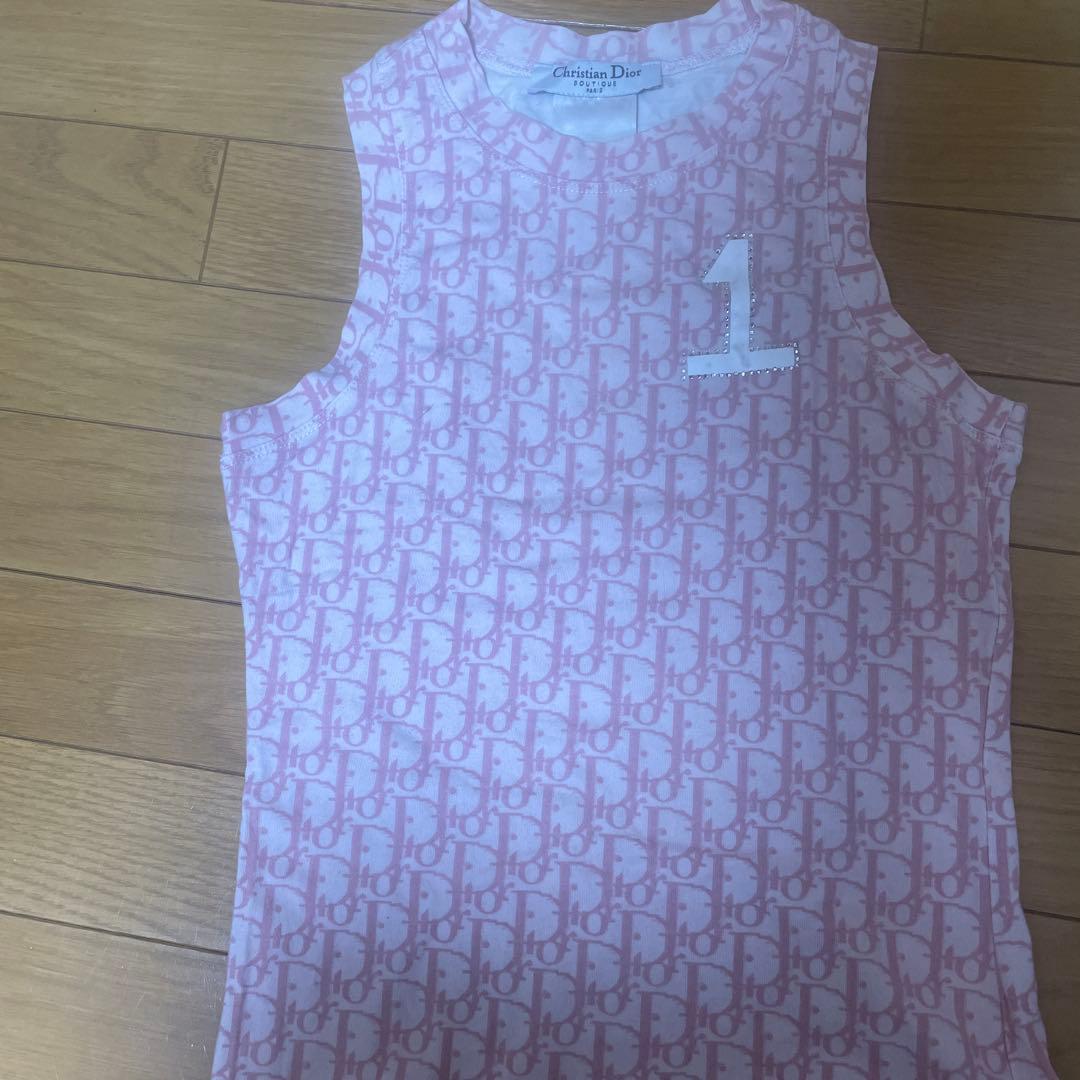 Christian Dior タンクトップ トロッター ガリアーノ ピンク