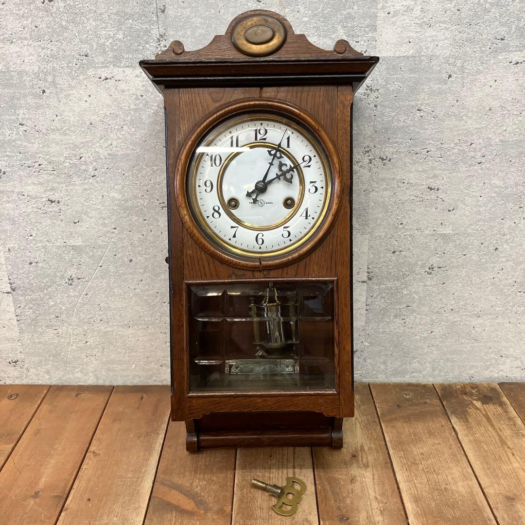 アンティーク 精工舎 スリゲル型 節硝子 TRADE MARK ゼンマイ式 時計