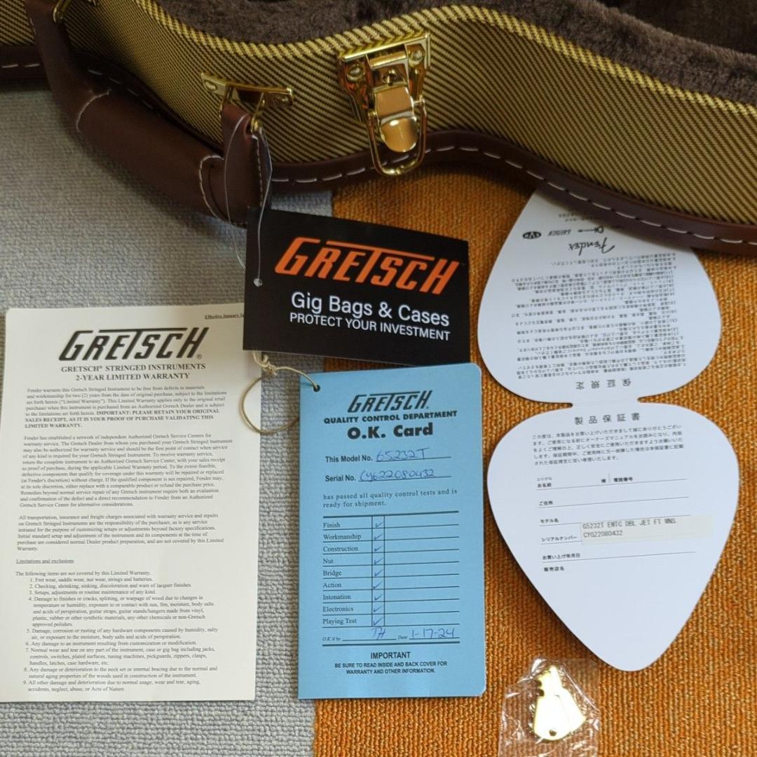 グレッチエレキギターGP5232T　別注ハードケース、替弦付属　たくあん