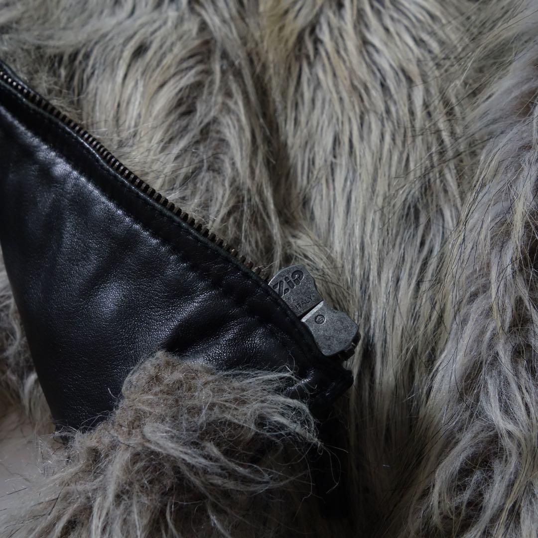 ジャケット・アウター 90s Armani Jeans Fake Fur Leather Jacket