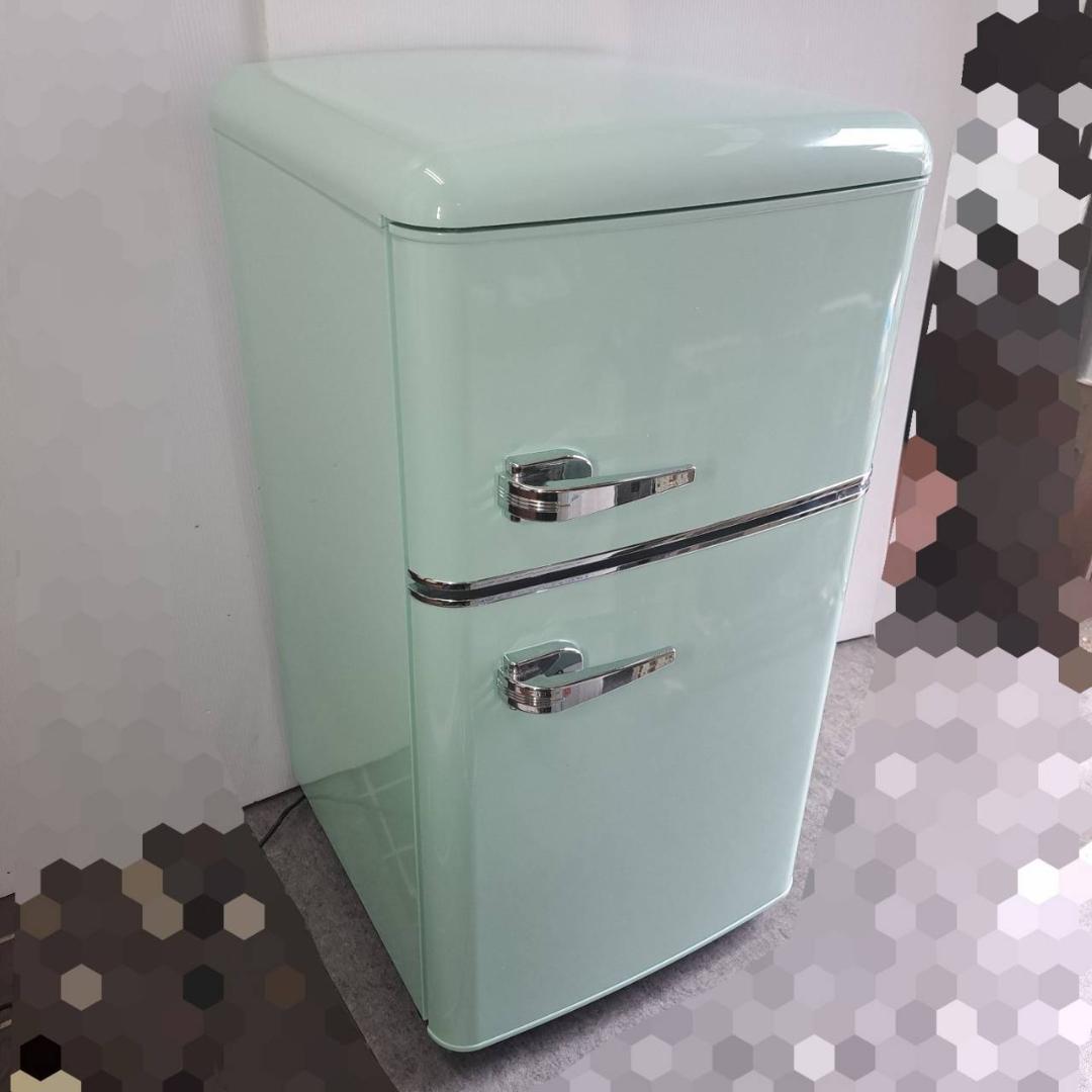 オーヤマ　レトロデザイン　2024年製　冷蔵庫　PRR-082D-LG　81L