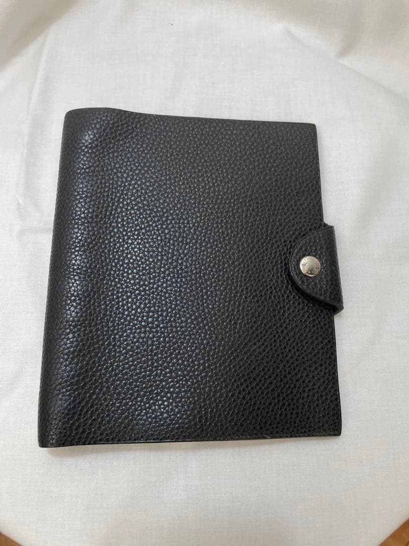 HERMÈS エルメス 黒 レザー リングバインダー　 メモ帳