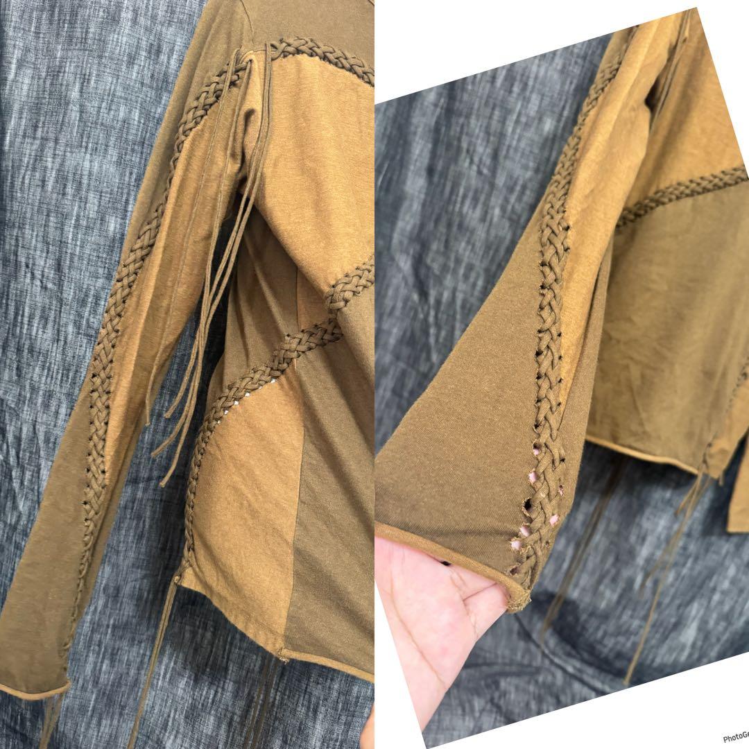 定価26400円 MASU 編み込みカットソー　レースアップ　Ｔシャツ