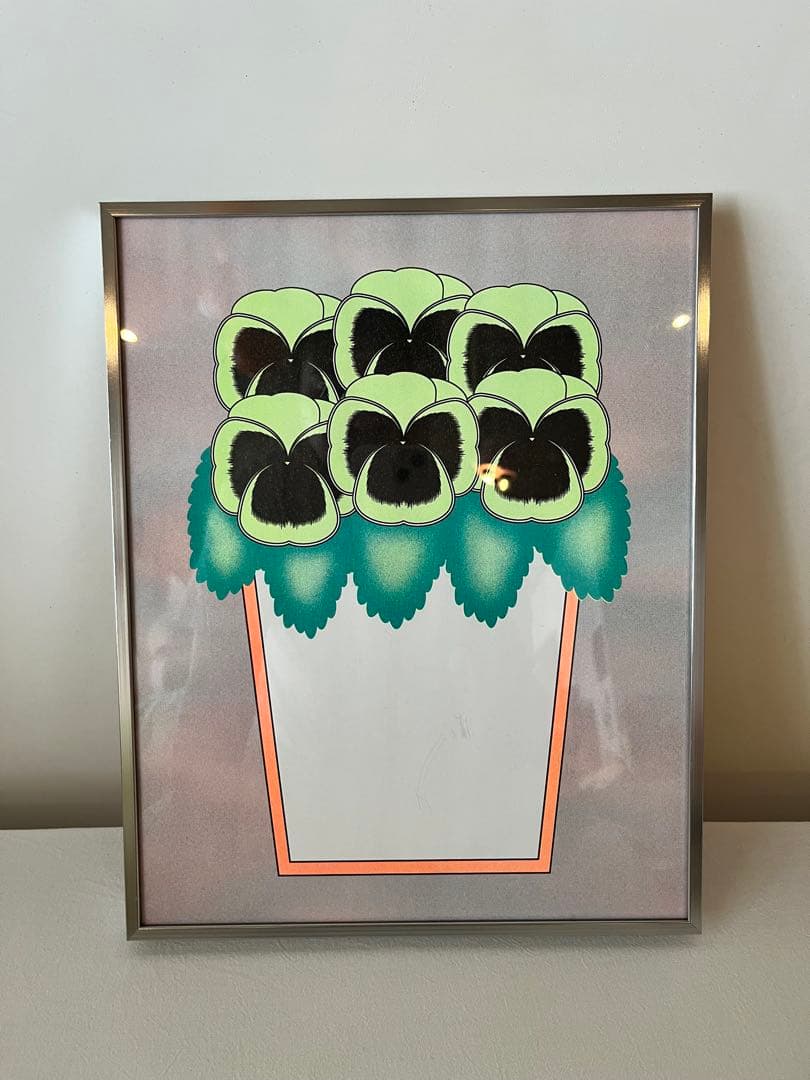 水越智三　pure tomato パンジー　鉢植え　花　イラスト