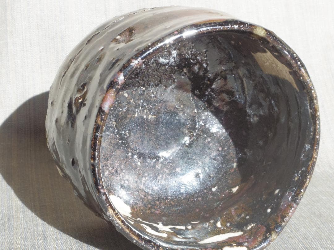 希少作★鯉江良二★【引き出し黒】茶碗★共箱