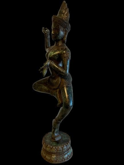【海】アプサラ像 青銅製　高約：５７ｃｍ　重量約：５．５ｋｇ　アンティーク