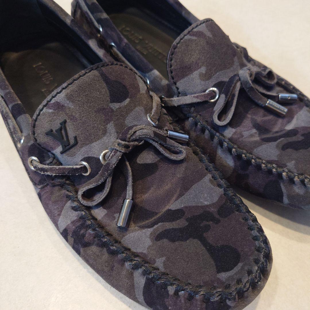 ルイヴィトン ドライビングシューズ　モカシン　カモフラ　迷彩　26cm