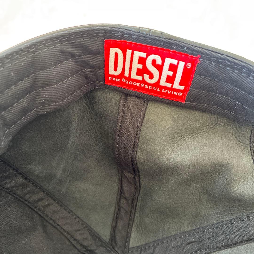 【新品未使用‼︎】DIESEL ブラック レザー ベースボールキャップ
